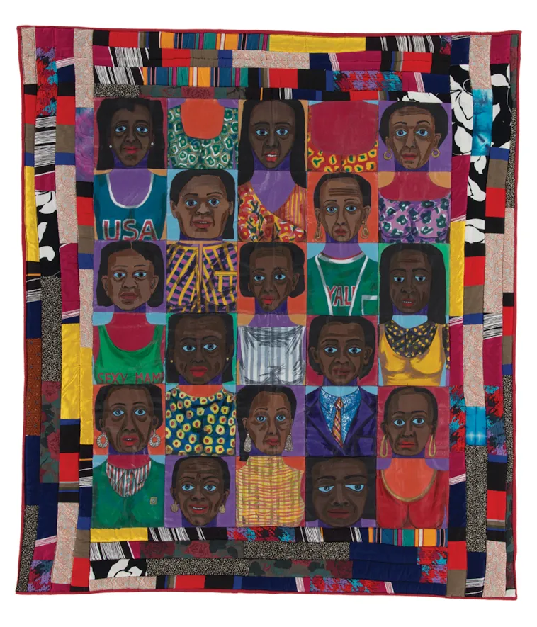 The Women: Mask Face Quilt #1 by Faith Ringgold