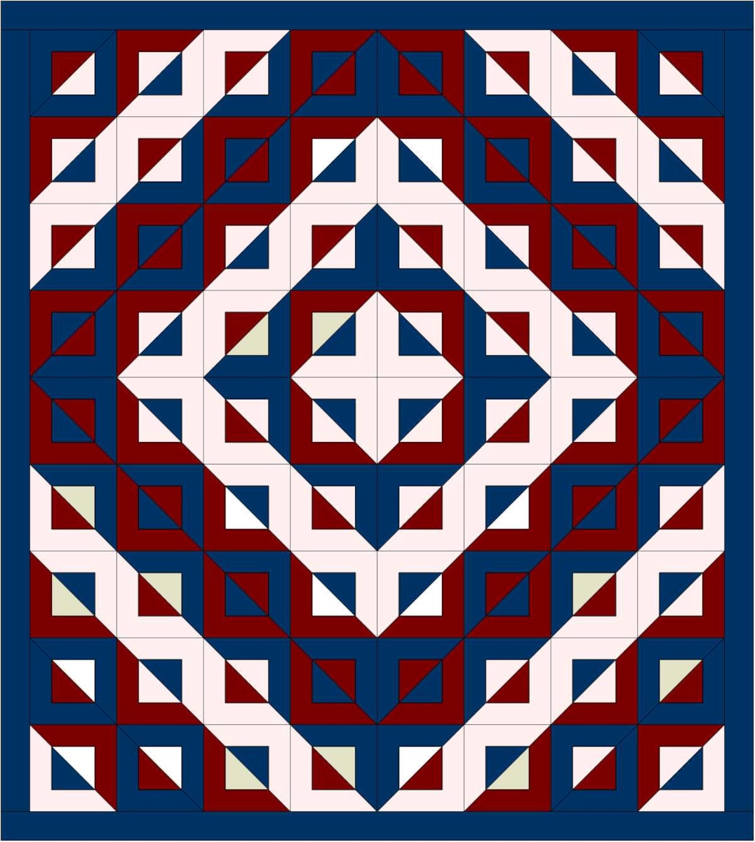 Paragon Creative Quilting Squares Quilt Kit Red White and Blue Square in a  Square Independence Square 